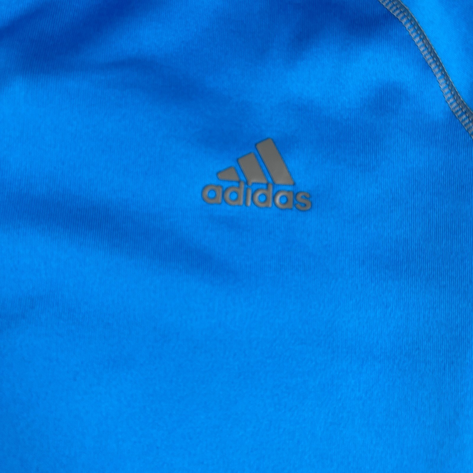 Adidas 1/2 Zip Active Long Sleeve Shirt Medium Blue Long Sleeve Lightweight