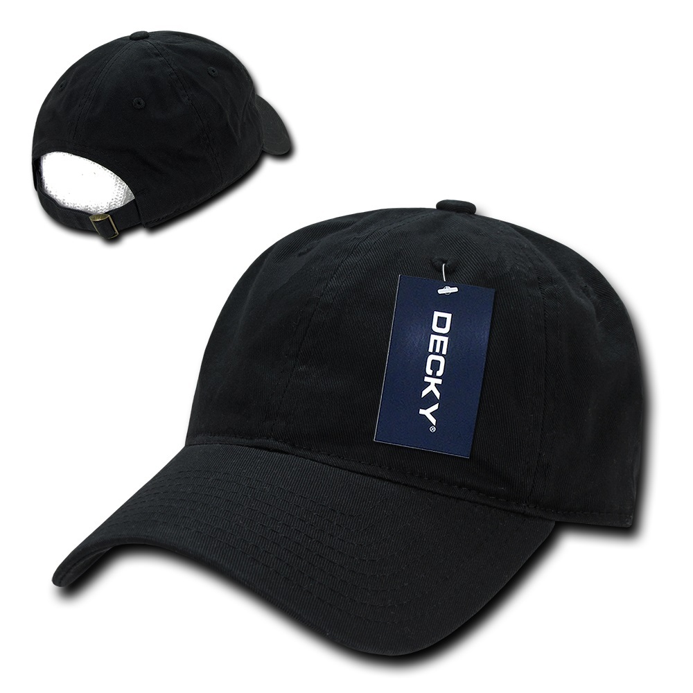 New Black Plain Solid Washed Cotton Polo Style Low Crown Baseball Ball Cap Hat