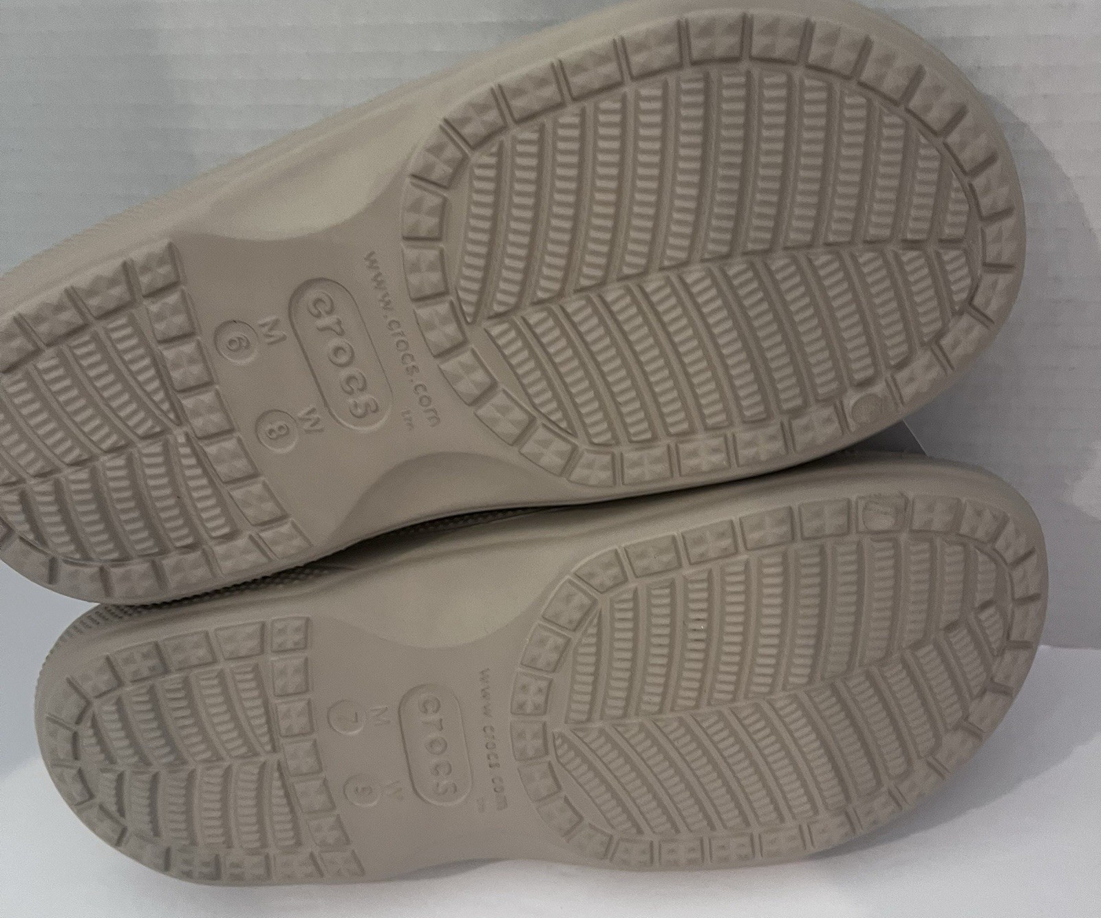 Crocs Baya Two-Strap Slide Cobblestone 207627-2V3 unisex sandals M 6 W 8 NEW