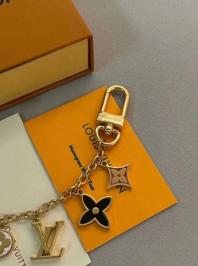 LV Monogram Idylle Bag Charm Chain Gold Key Holder M65162