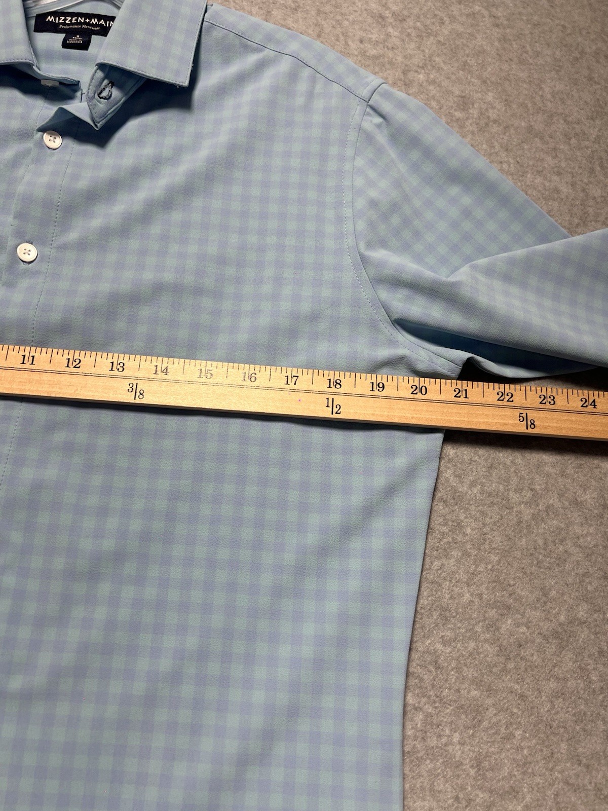 Mizzen+Main Performance Menswear Men’s Long Sleeve Shirt, Small, Plaid, Trim Fit