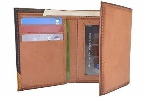 Cazoro Men’s Wallet RFID Genuine Leather Slim Trifold with ID Window and Card Sl