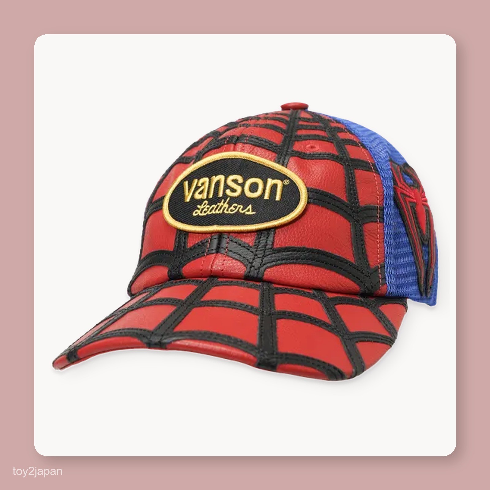 Supreme x Vanson Leathers Spider-Man Mesh Back 6-Panel Red Cap Hat ONE Size New