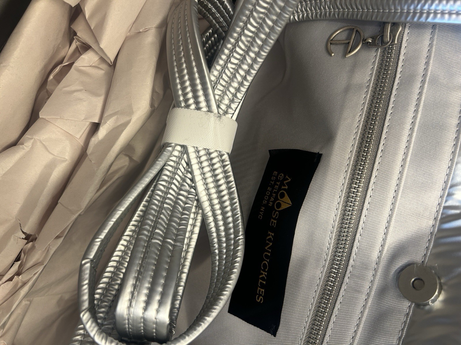 Telfar X Moose Knuckles Silver Shopper Tote Padded New with Tags