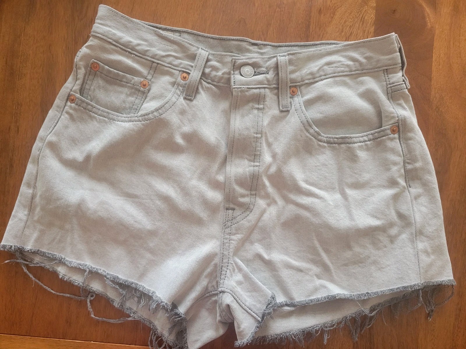 Levi’s 501 Women Denim Cut Off Shorts Grey S/M