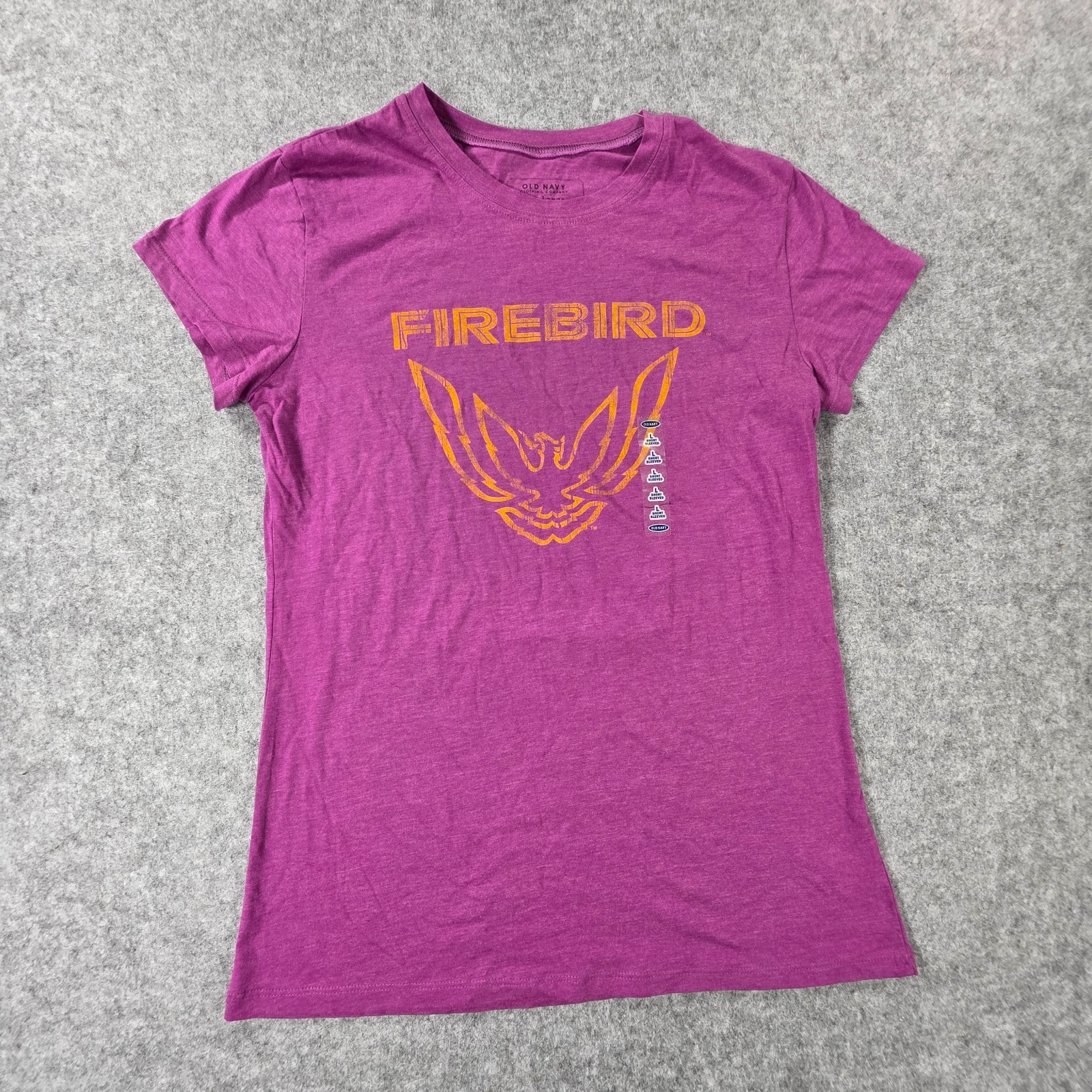 Women’s Y2K Old Navy Short Sleeve T-Shirt Purple Firebird 2007 Deadstock Shirt L