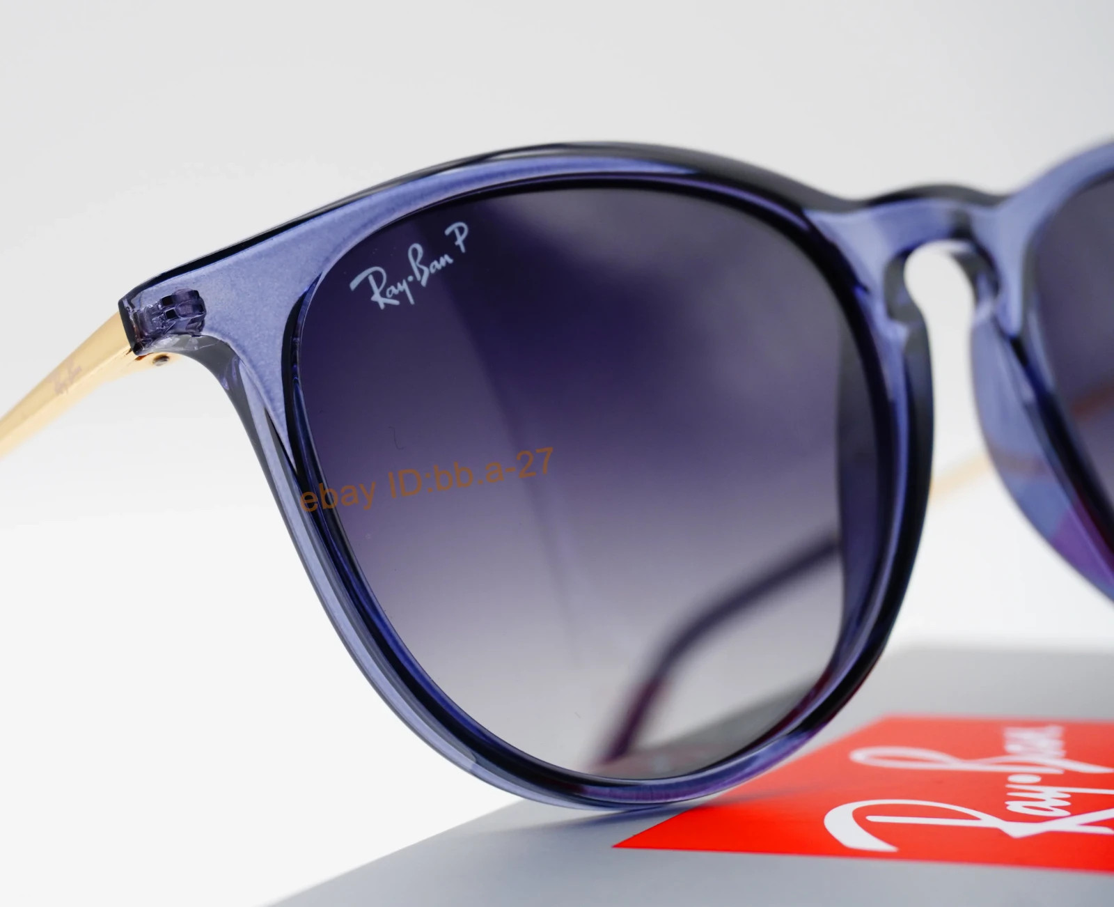 Ray-Ban Erika RB4171 Polarized Classic women Sunglasses Blue Frame Grey Lens