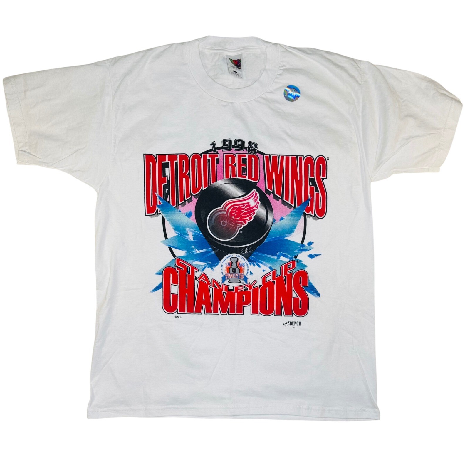 Vintage New 1998 Detroit Red Wings Stanley Cup Champions T Shirt Large Hockey