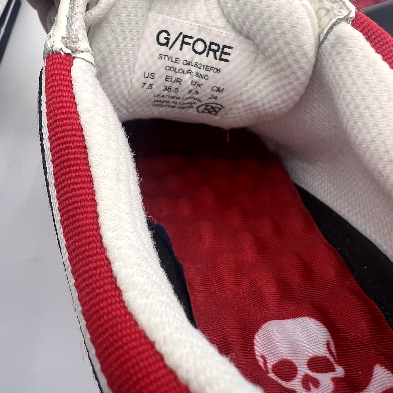 G/FORE Grosgrain Stud Cap Toe Gallivanter Golf Shoes White Womens 7.5 Waterproof
