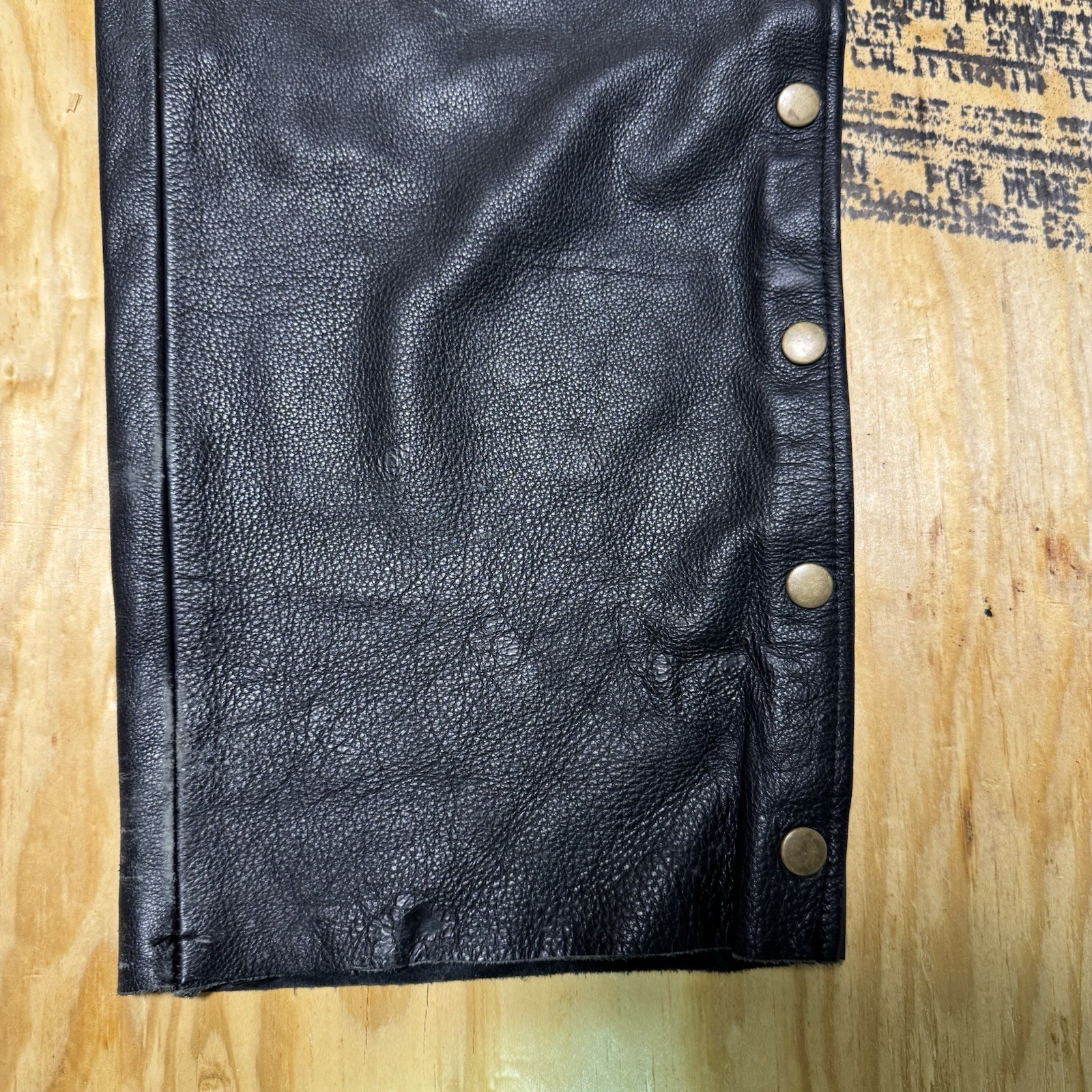 VTG USA Bikers Dream Apparel Black Leather Lined Pants Pre-owned Size 48 Mens