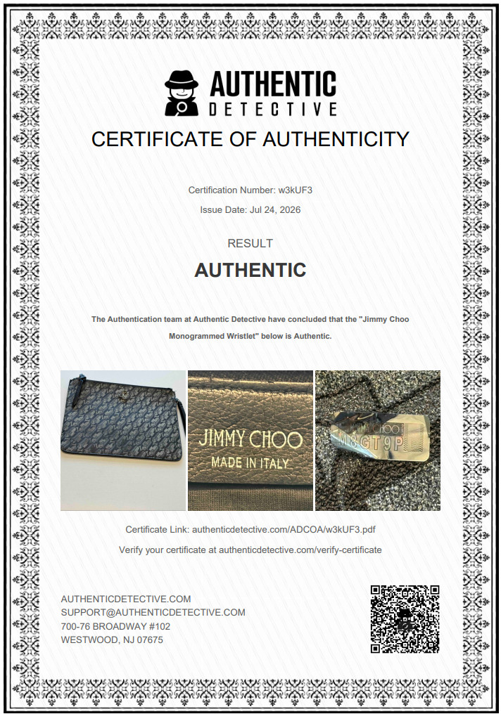 Authentic Jimmy Choo Silver Black Glitter Clutch Pouch Leather Trim Handstrap