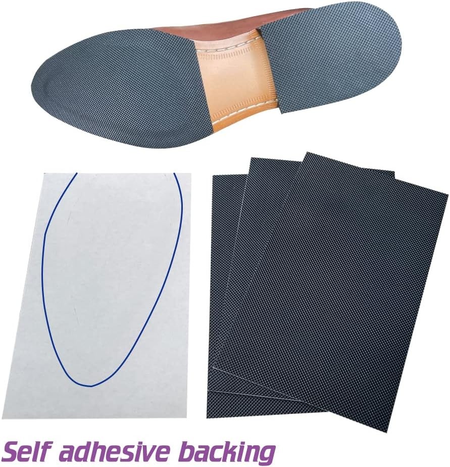 Unikstep 4 Pieces Shoe Sole Protectors, Bottom and Heel Anti Slip Black