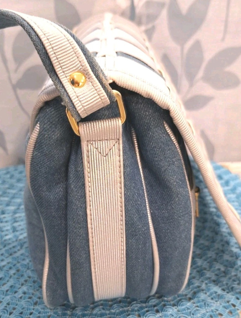 TangoBag Denim/Canvas Silver Organizer Multi Pocket Crossbody Handbag