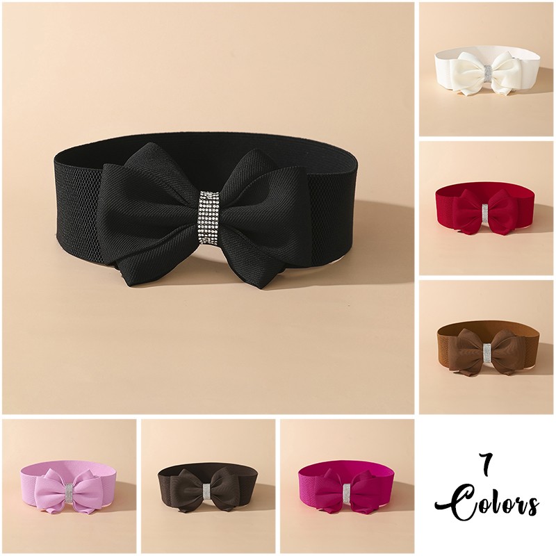 Bowknot Waistband Dress Decors Versatile Elastic Waistband Wide Waistband