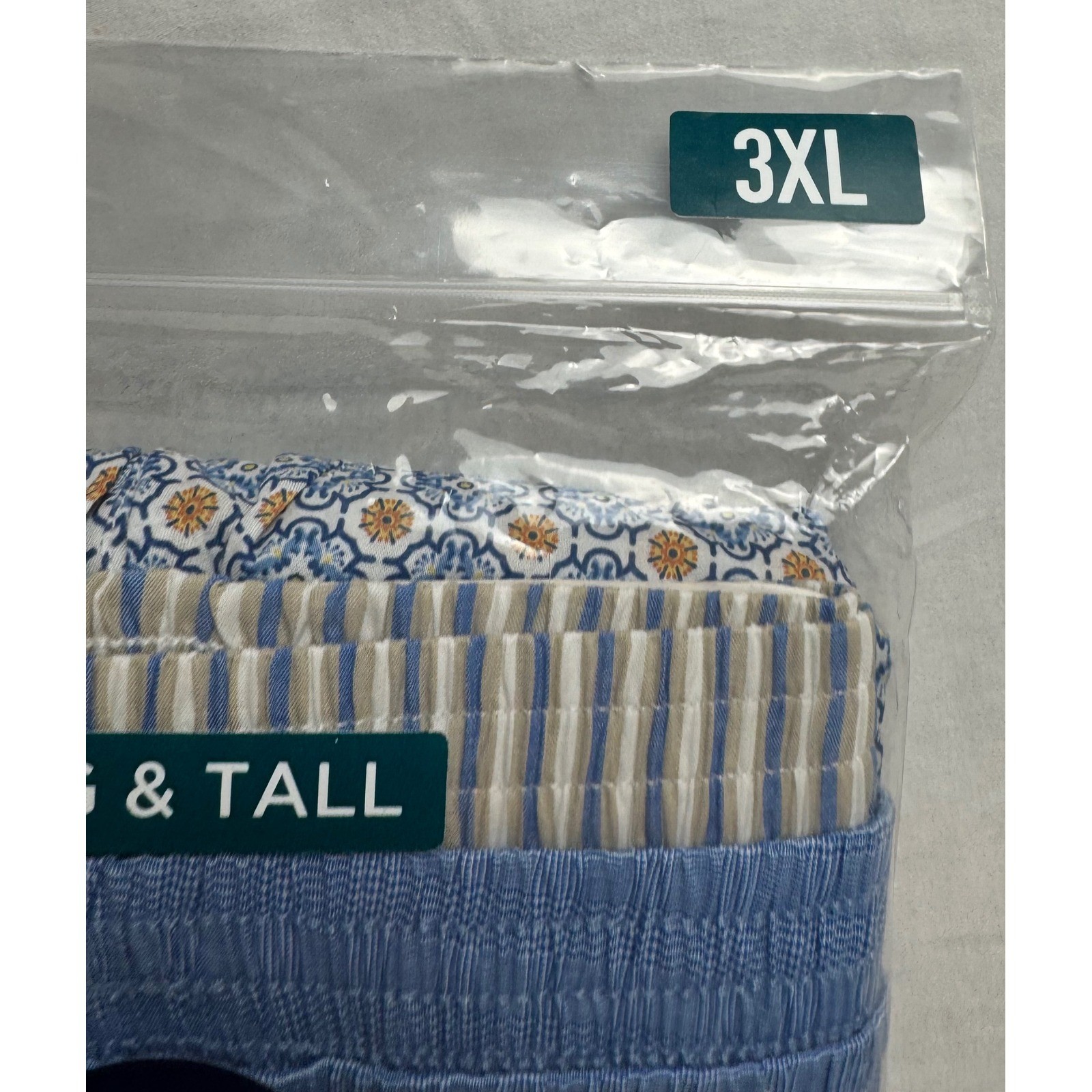 Stafford Mens 4 Pack Big & Tall Woven Boxers 3XL Blue Gray Cotton