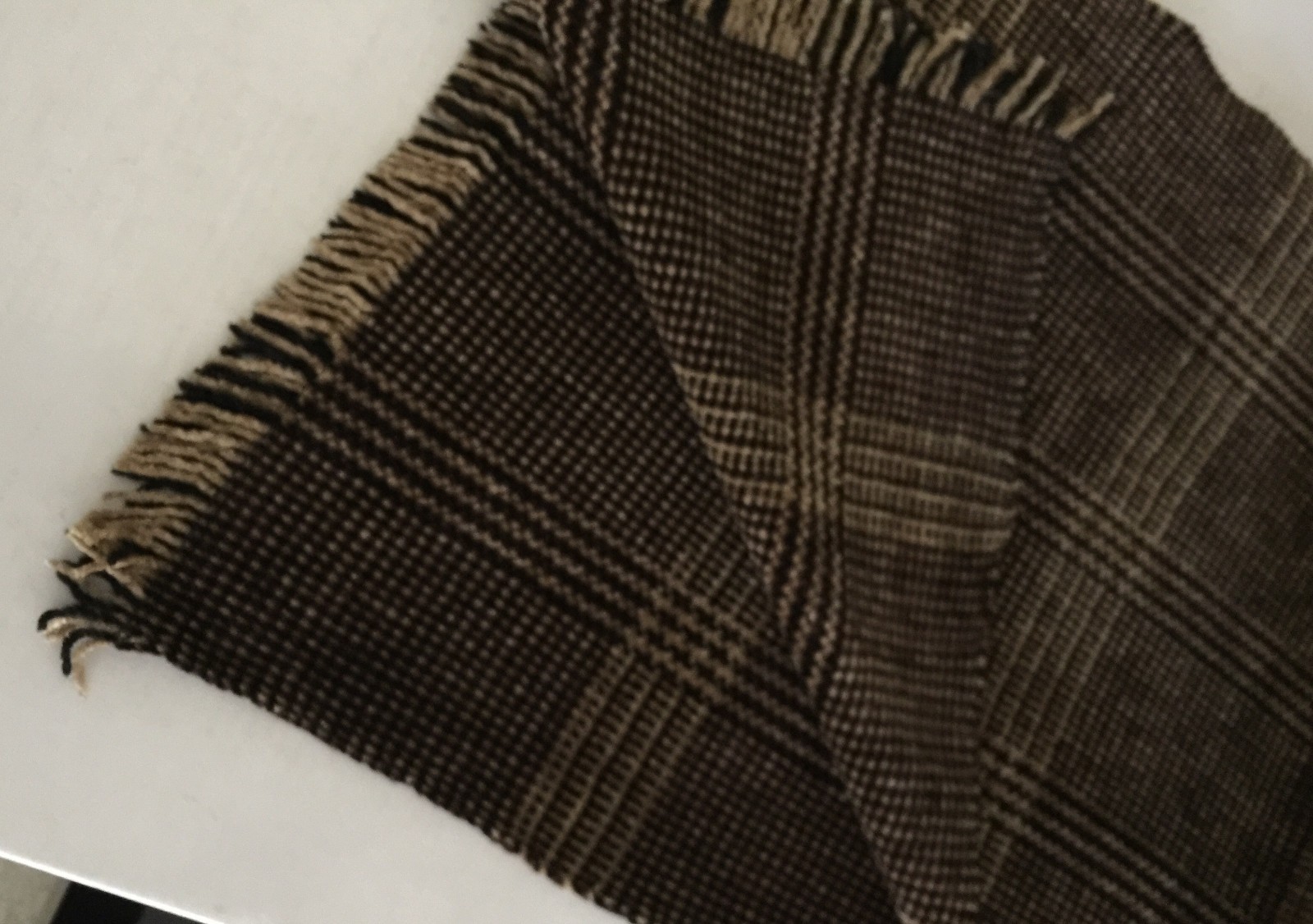 Frittelli & Lockwood Handwoven plaid Scarf size 72″ x 11″ Made in USA