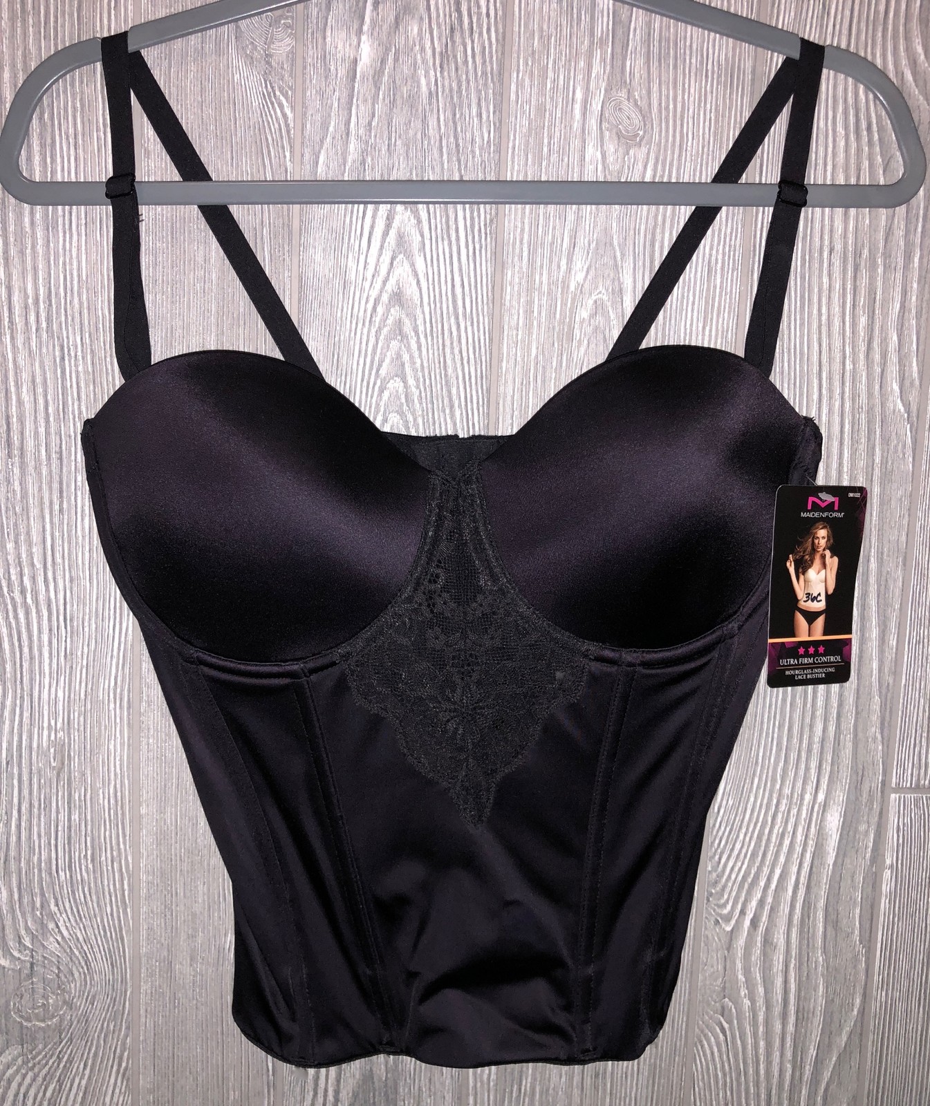 MAIDENFORM Ultra Firm Control Strapless Lace Bustier Bra 36C 36D 38C 38D 40D 42C