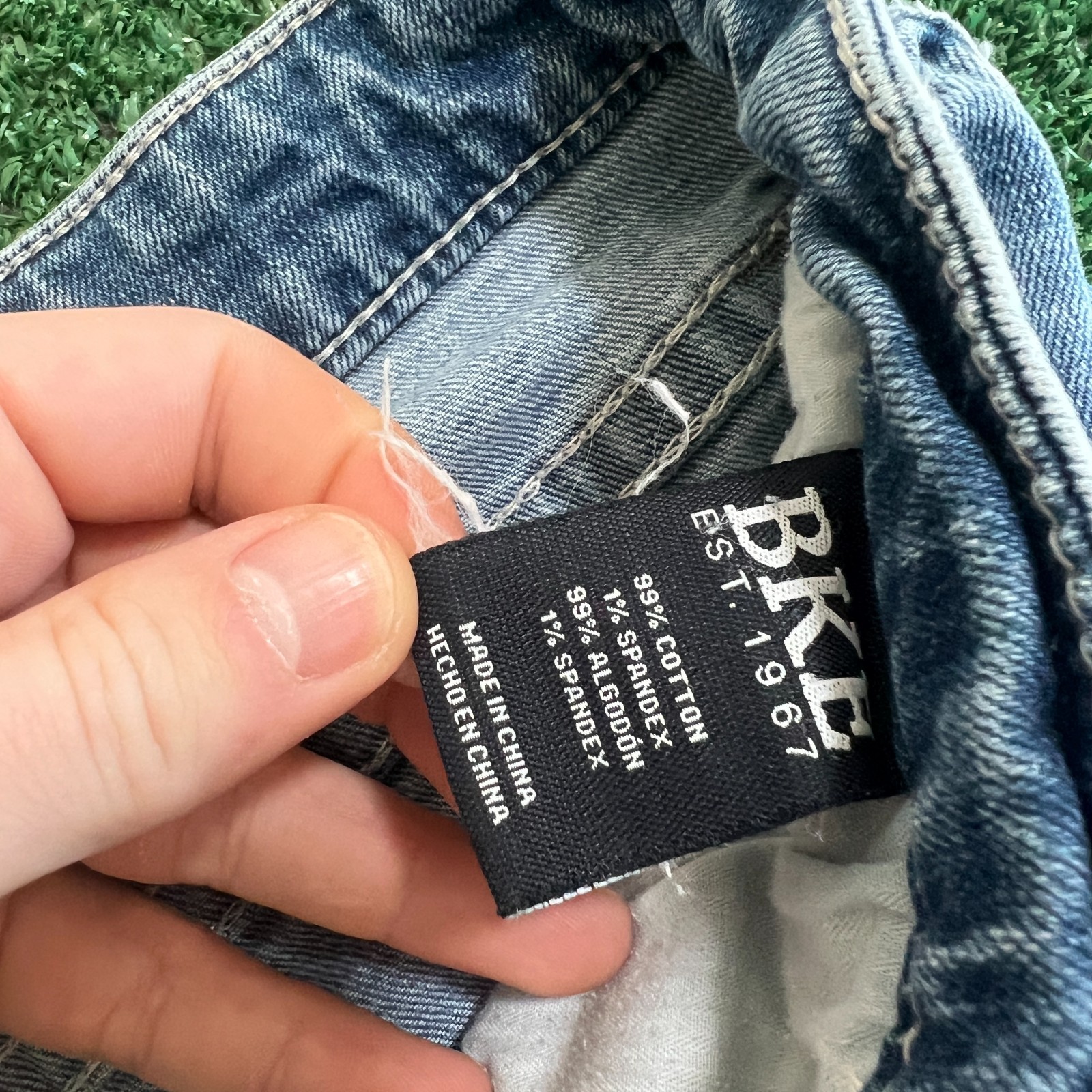 BKE Jake Straight Leg Distressed Stretch Mens 32×31″ Jeans Blue Ripped Slim