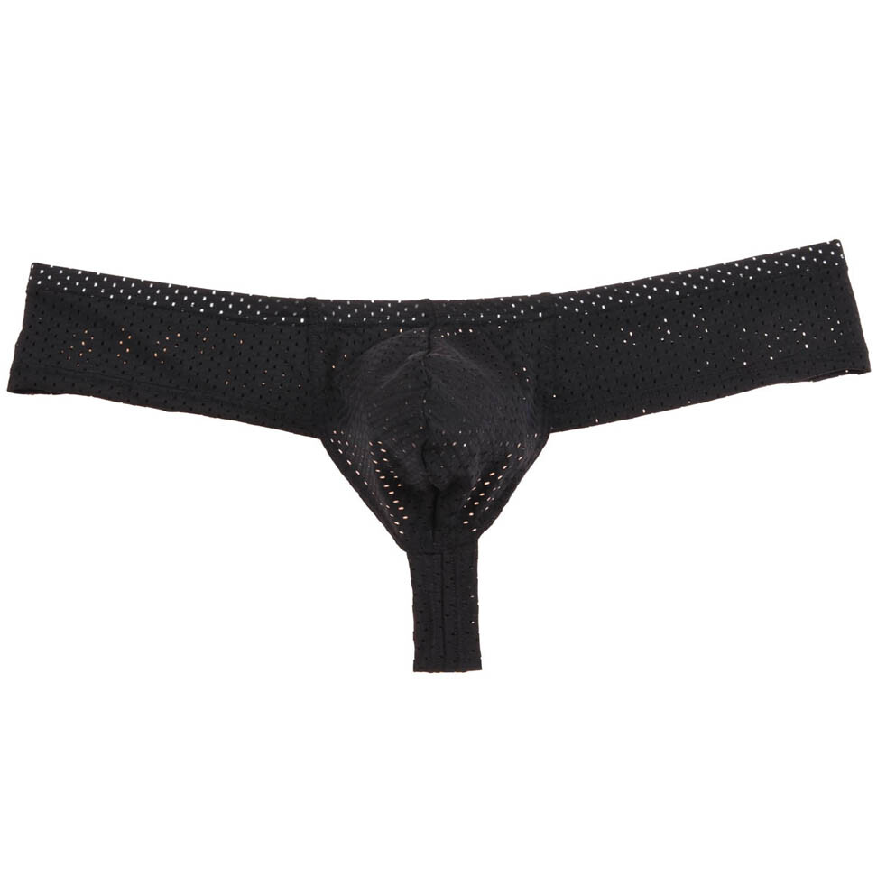 Men Mini Thong Boxer Stretchy Eyelets Pouch Cheeky Trunk Bikini Posing Underwear
