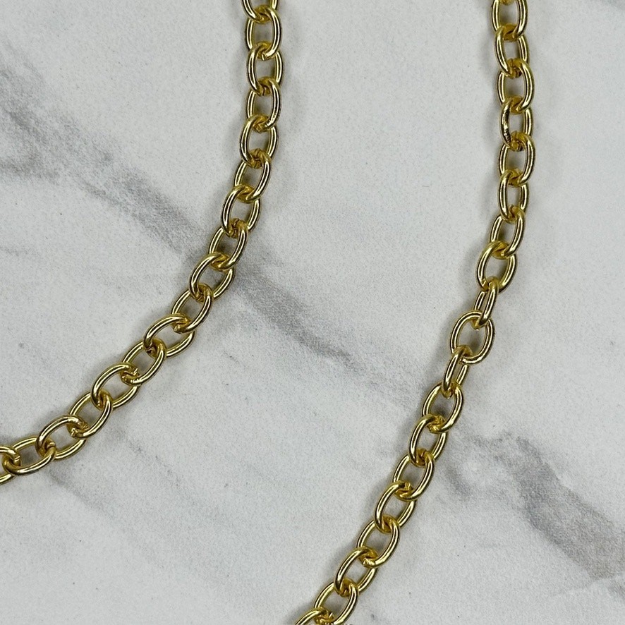 Crossbody Gold Tone Chain Link Purse Replacement Strap – 50″ Long