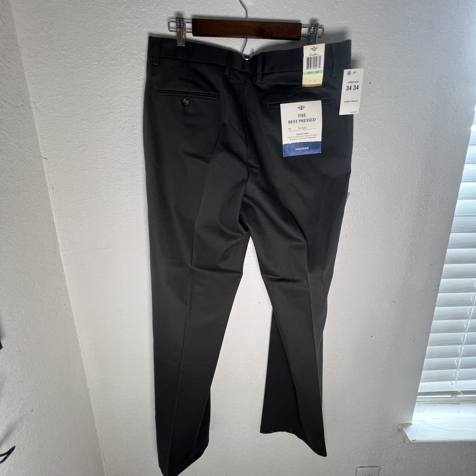 NWT Dockers Signature Collection Iron Free Straight Pleated Gray Men Pants 34×34