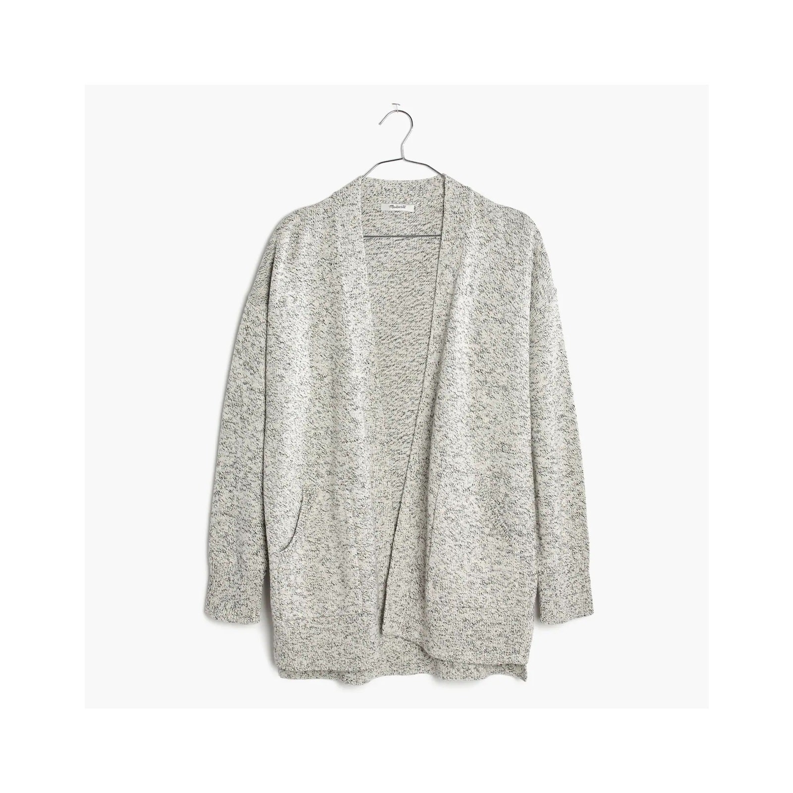 Madewell Midland Open Front Marled Cotton Cardigan Sweater Size M