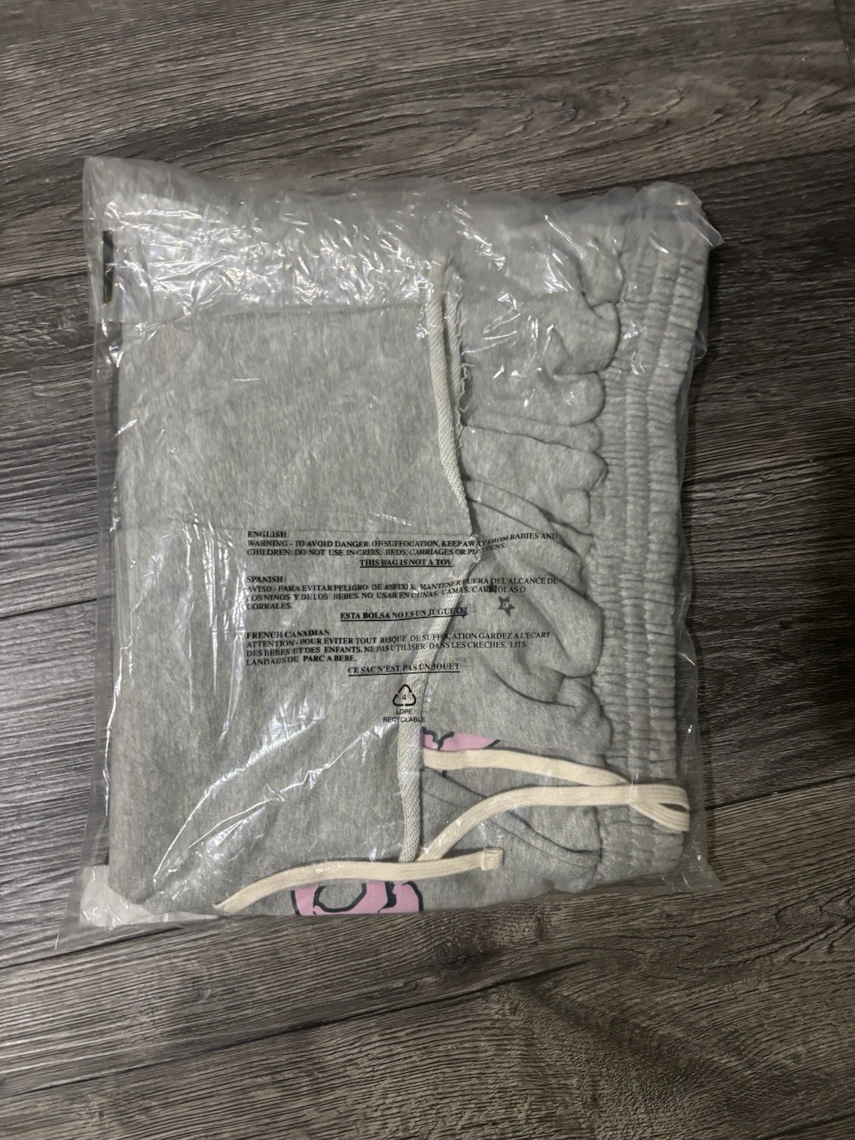 sp5der Og Web Logo Gray Sweat Shorts Size M Pink Logo Pockets Drawstring