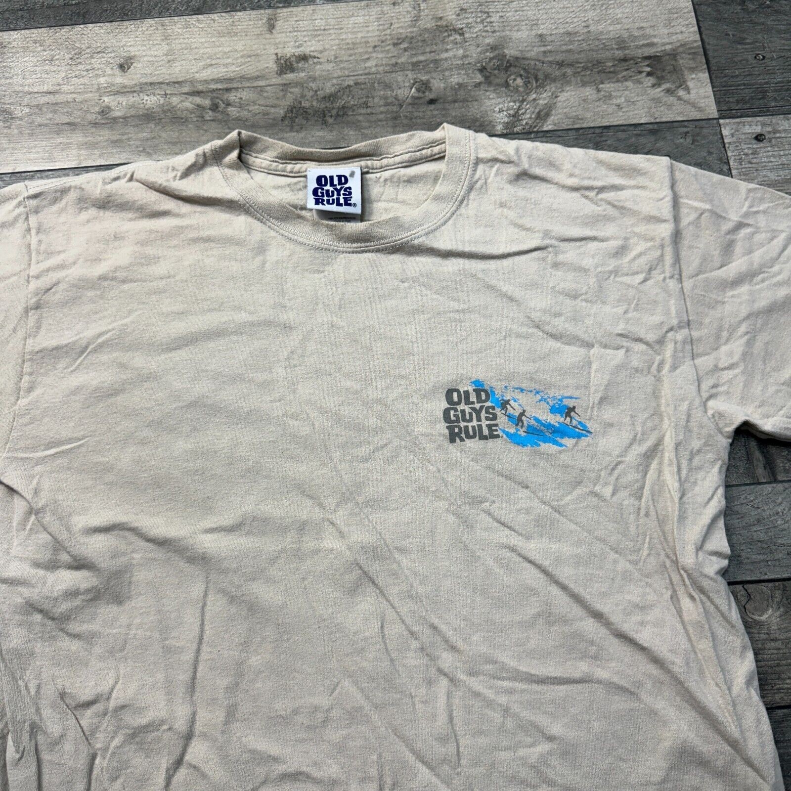 Old Guys Rule T-Shirt Chasing The Dream Graphic Print Brown Mens Medium