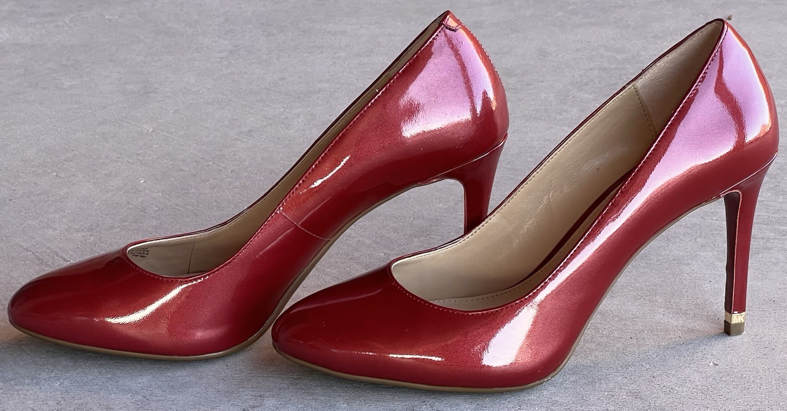Michael Kors Ashby Flex Pumps Cherry Red Pearl Patent Heels Size 8