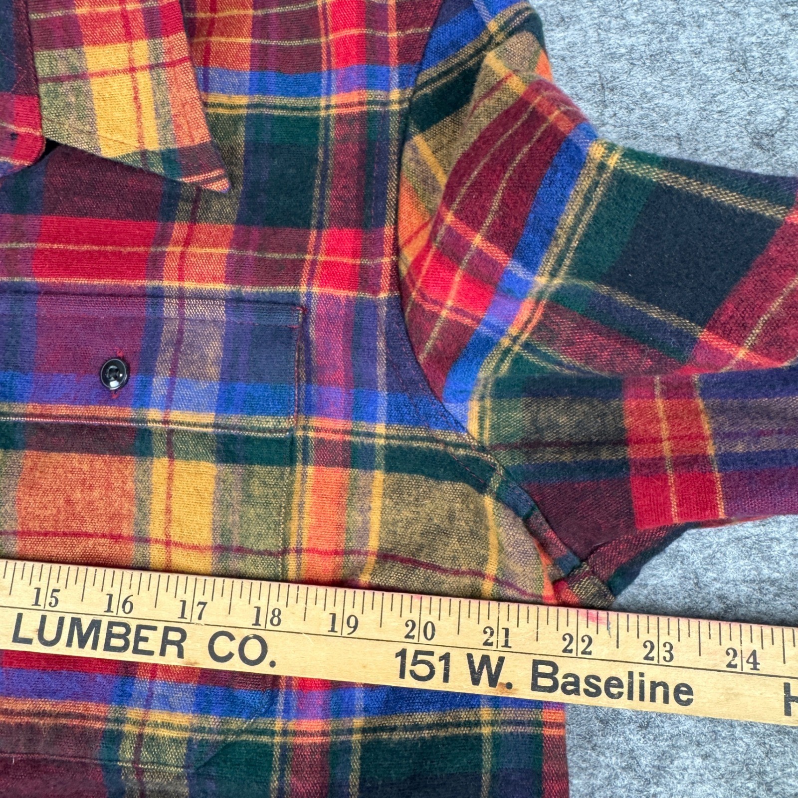 LL Bean Signature Archive Chamois Cloth Shirt XL Red Orange Plaid 502361
