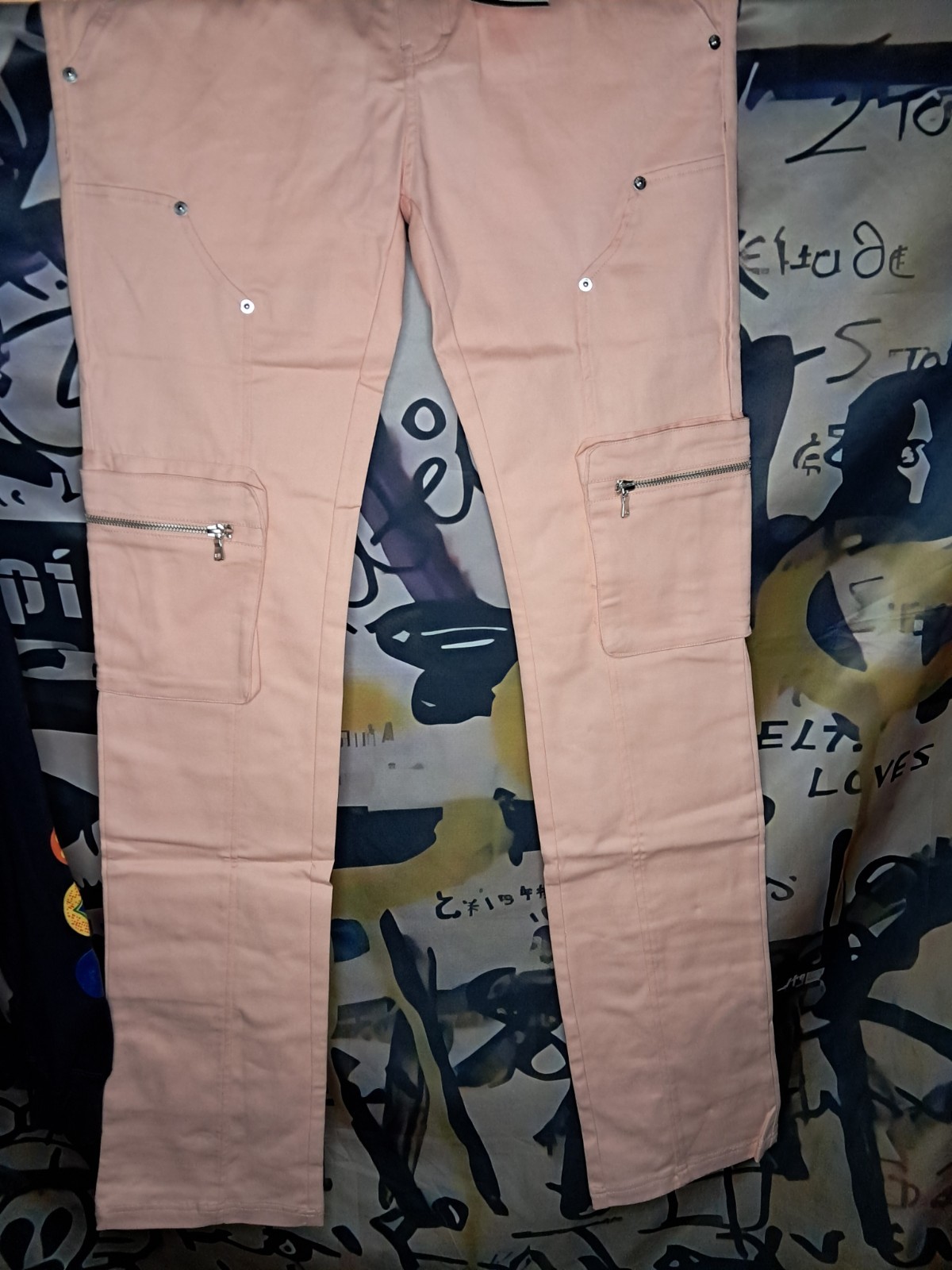 Genuine Authentic Men’s Cargo Stacked Pants S 30/32 Pink NWT