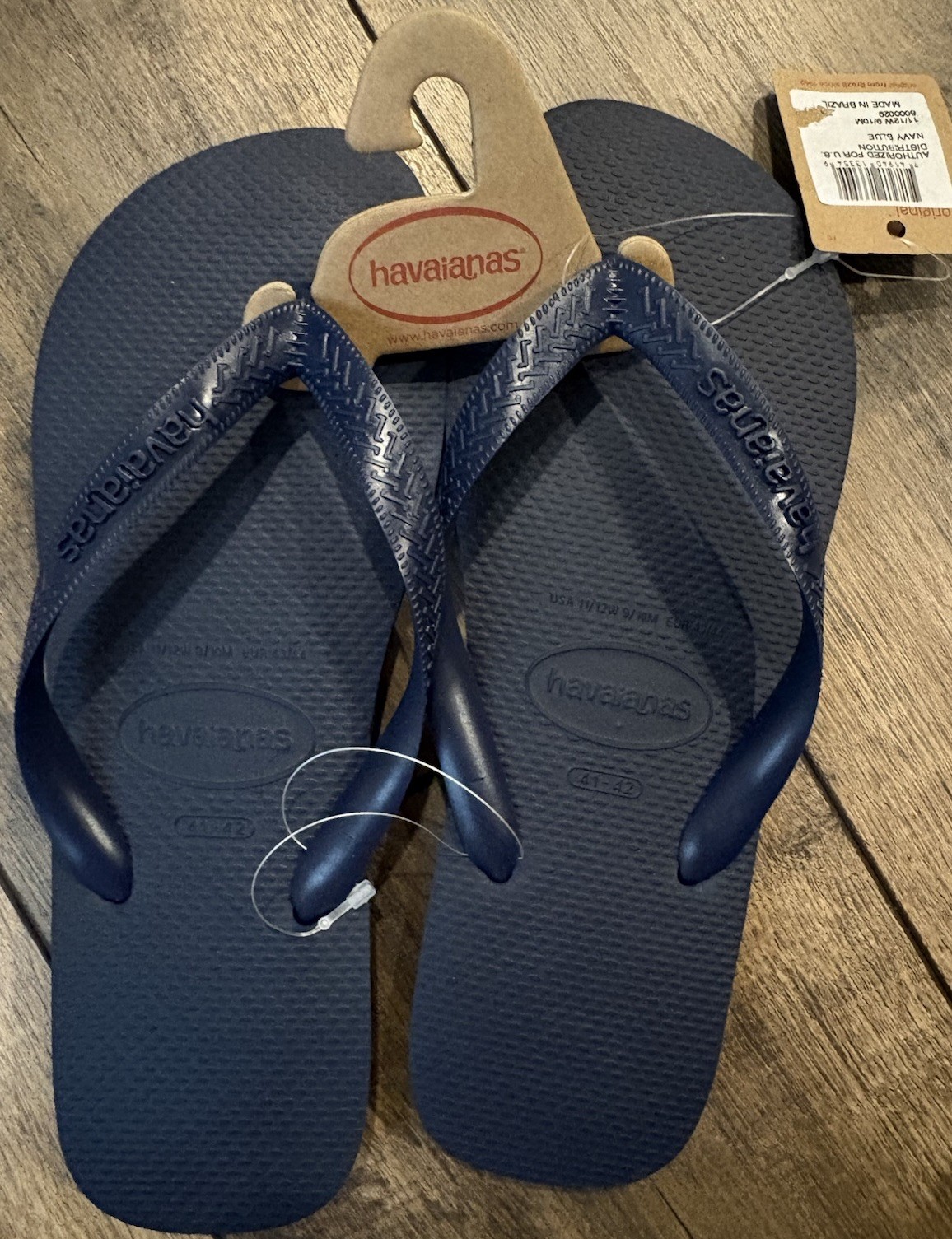 Havaianas Flip Flops Size Mens 9/10 Women 11/12 43/44 Brazil Sandals Navy Blue