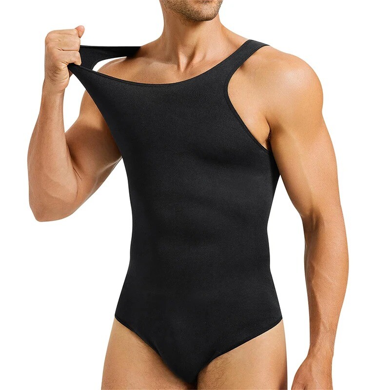 Men Shapewear Tummy Control Full Body Shaper Compression Slimming Bodysuit Shirt
