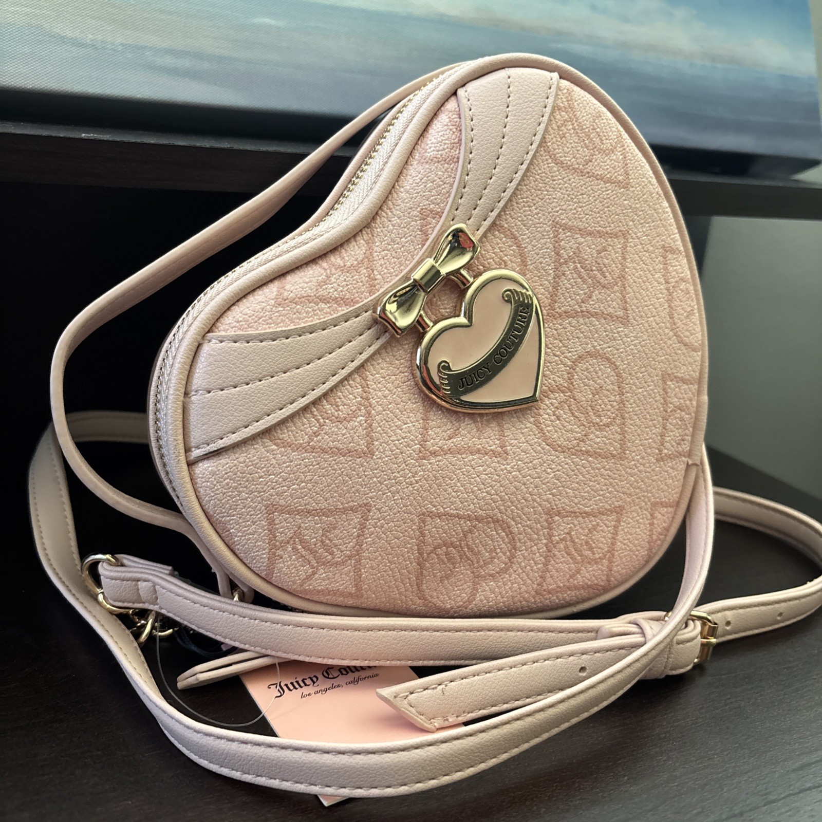 NWT Juicy Couture Pink Clay #2 Precious Moments Heart Crossbody MSRP $118