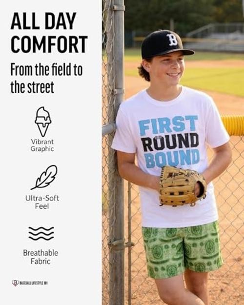 First Round Bound Youth T-Shirt Bundle for Boys Sizes Youth S-XL Small