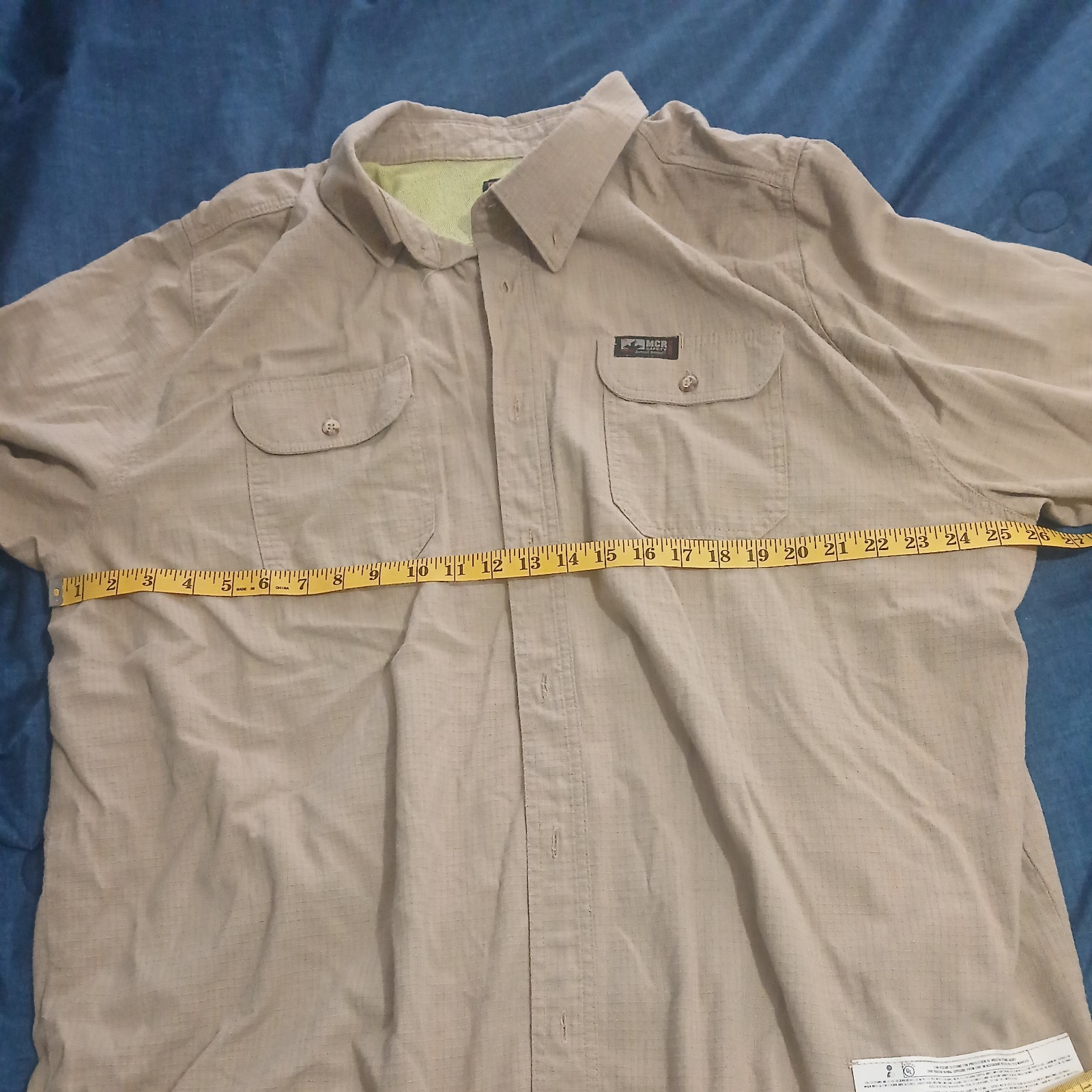 MCR Safety Mens 3X Summit Breeze FR Shirt Button Down Khaki Vented Mesh CAT 2