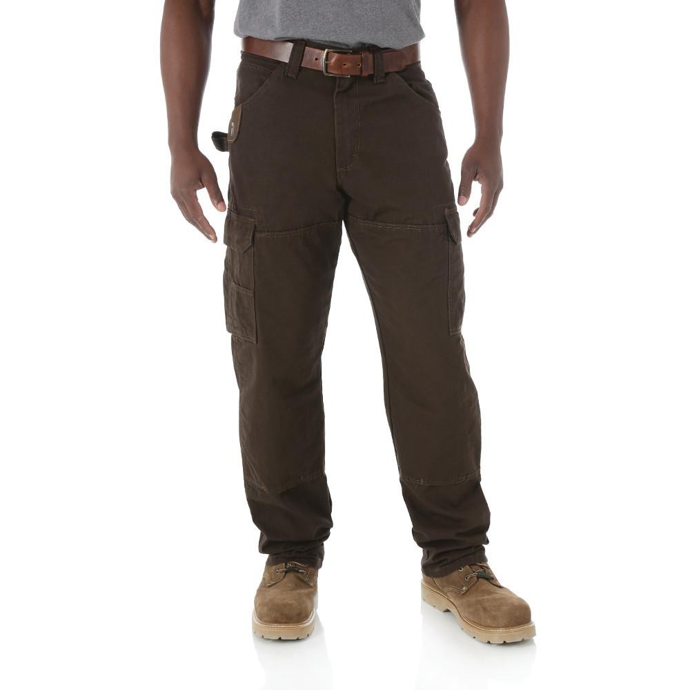 Wrangler RIGGS Workwear Ripstop Ranger Cargo Pant, Dark Brown, Relaxed Fit,