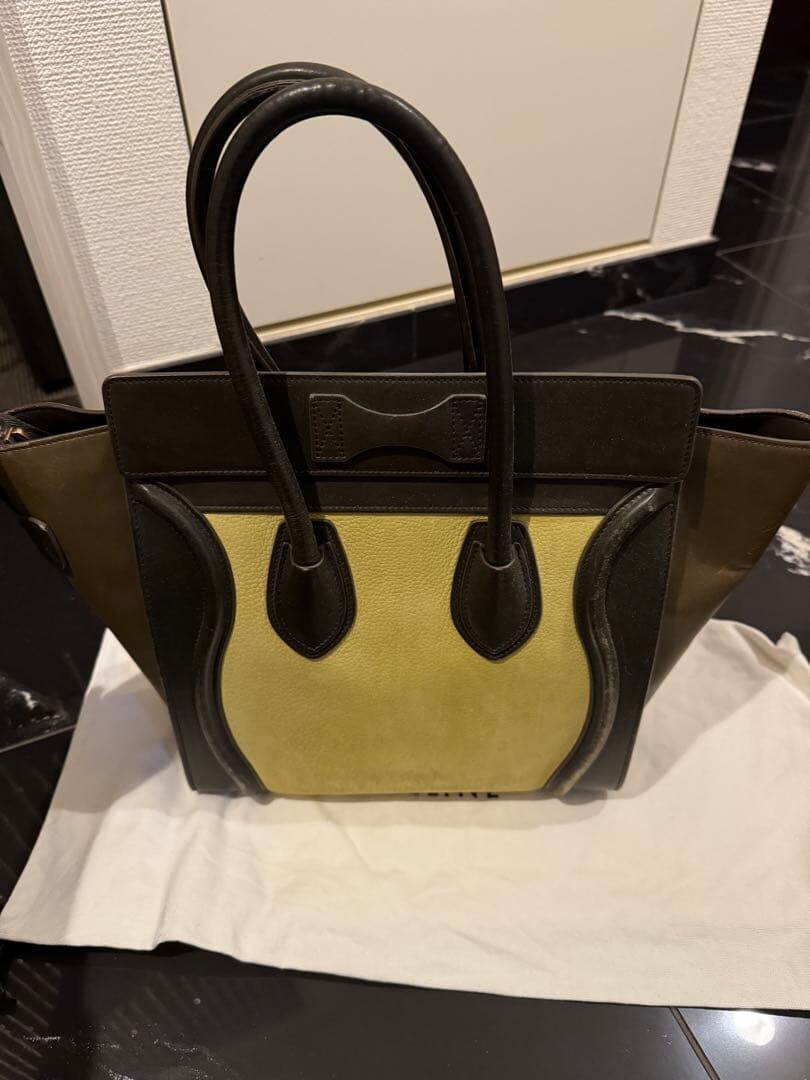 CELINE Handbag Leather Micro Shopper Authentic From Japan