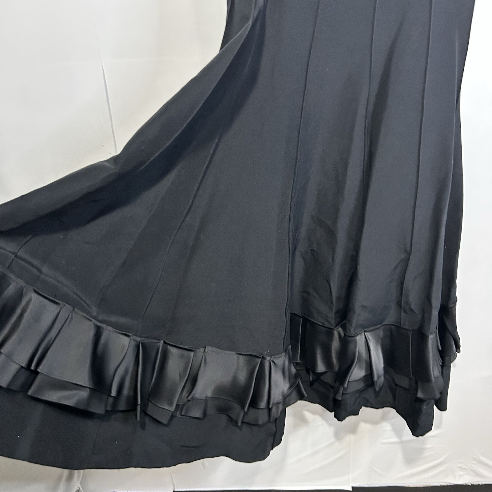 Kay Unger Black Strapless Maxi Dress Size 6 Formal Evening Gown Silk Blend