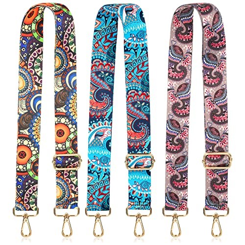 3 Pcs Purse Straps for Handbags Replacement Wide Shoulder Adjustable Colorful