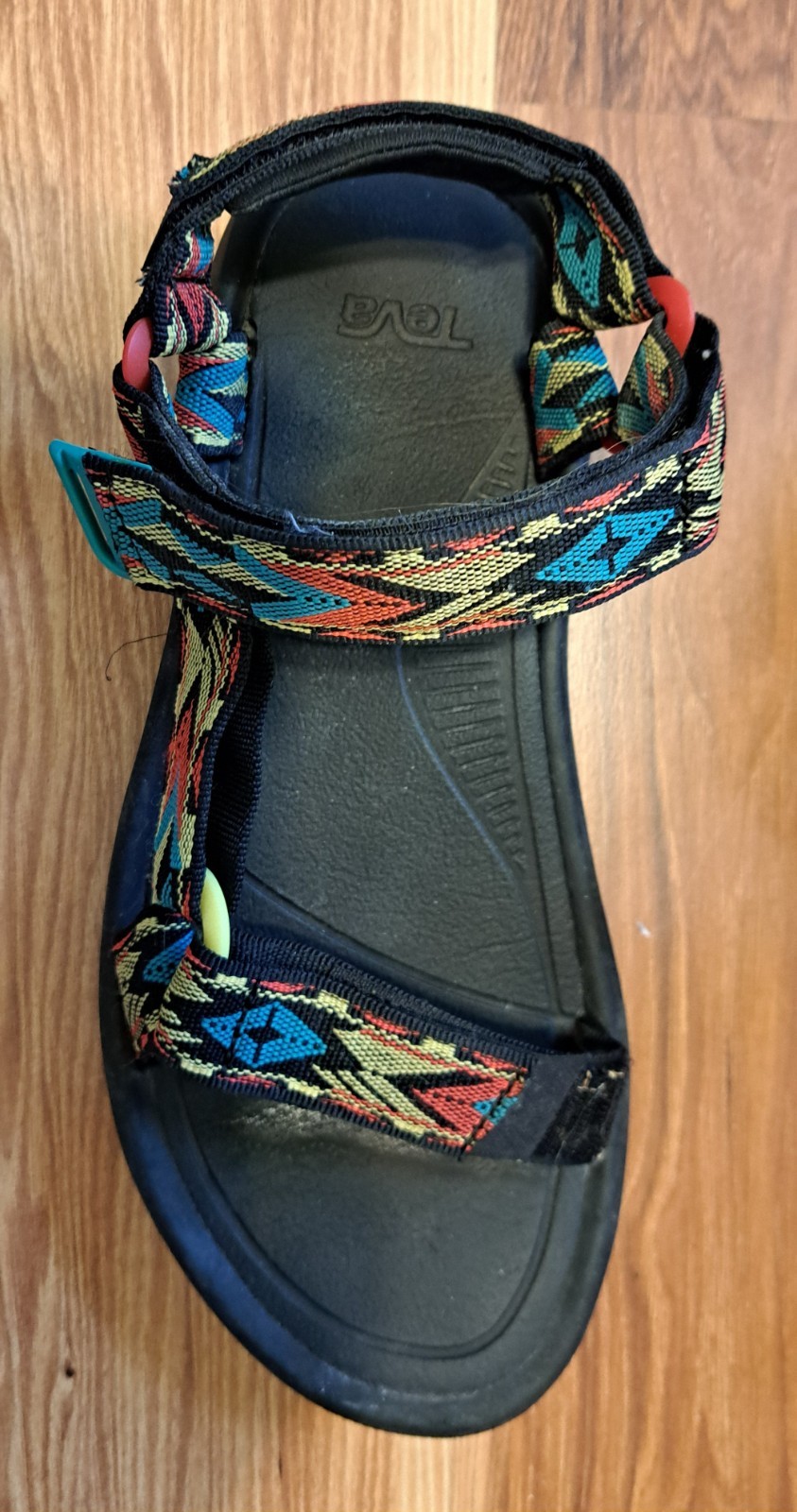 Teva Hurricane XLT2 Sport Sandals Black Multi Color Geometric Straps Mens 9