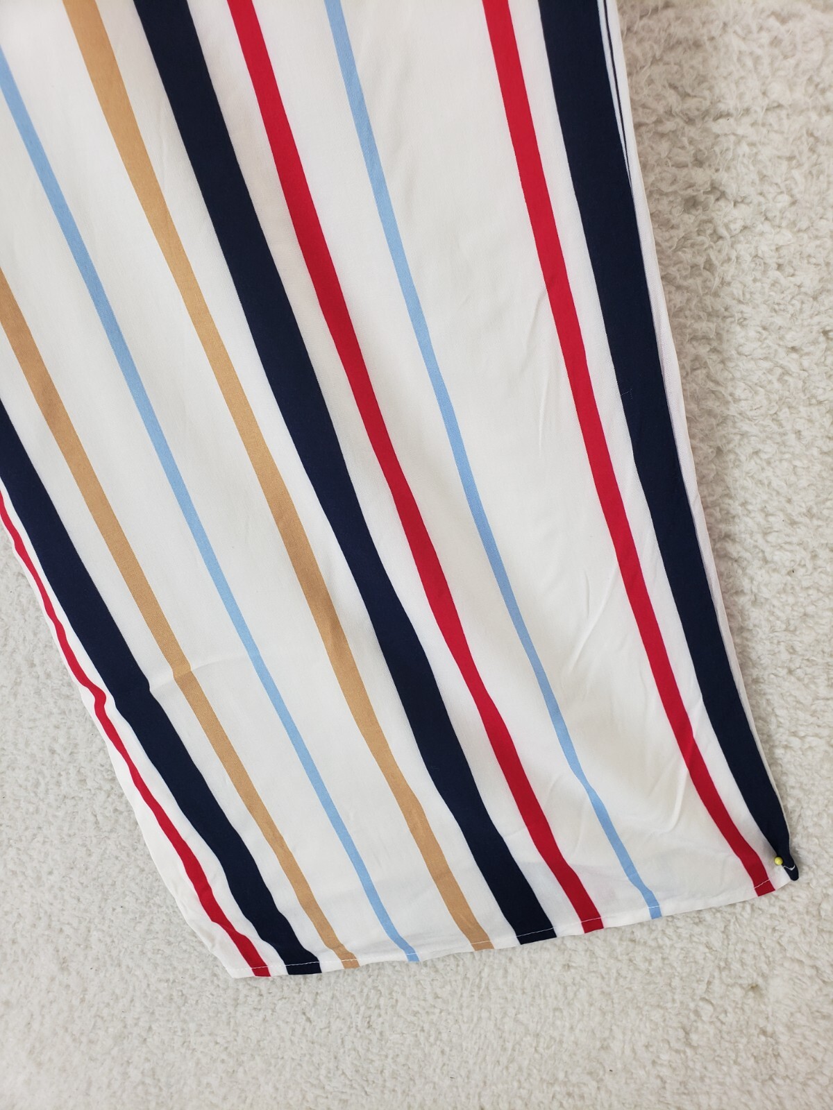Forever 21 Women Pants Medium Blue Striped 100% Rayon Wide Leg Casual Fit