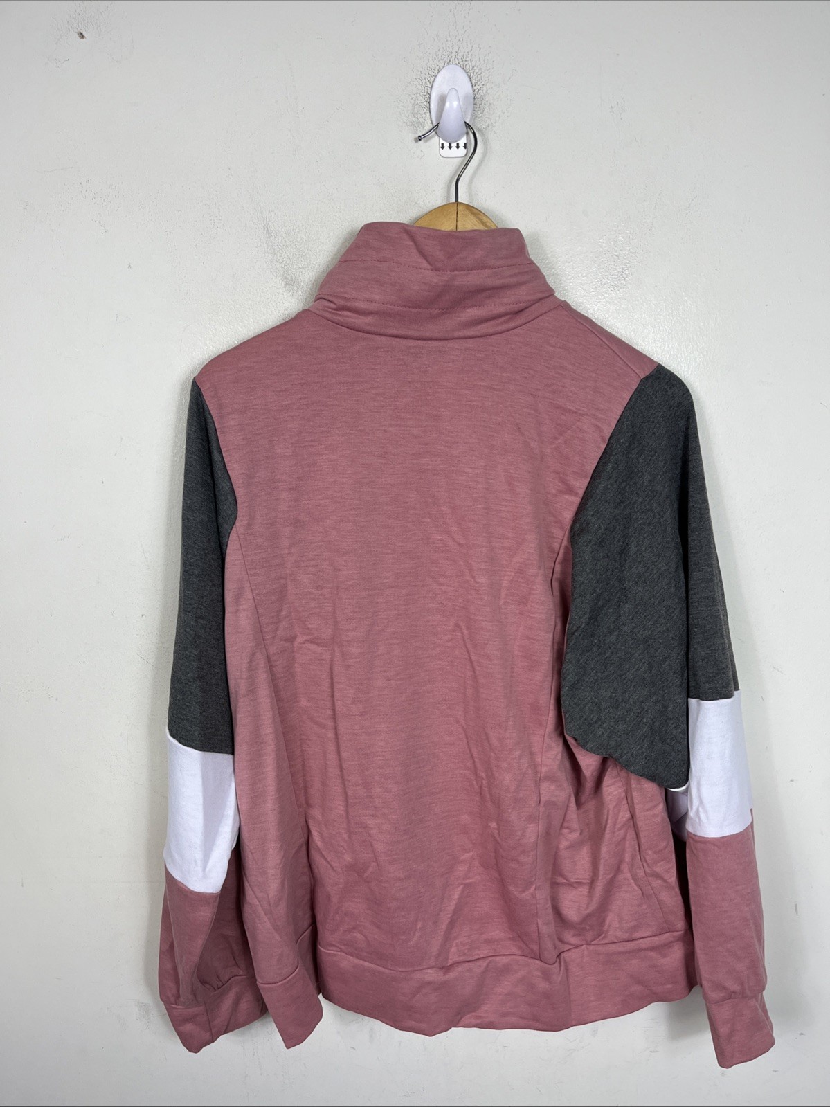 Ashley Stewart Full Zip Track Jacket Mauve Pink Colorblock Full Zip 14/16 NWT