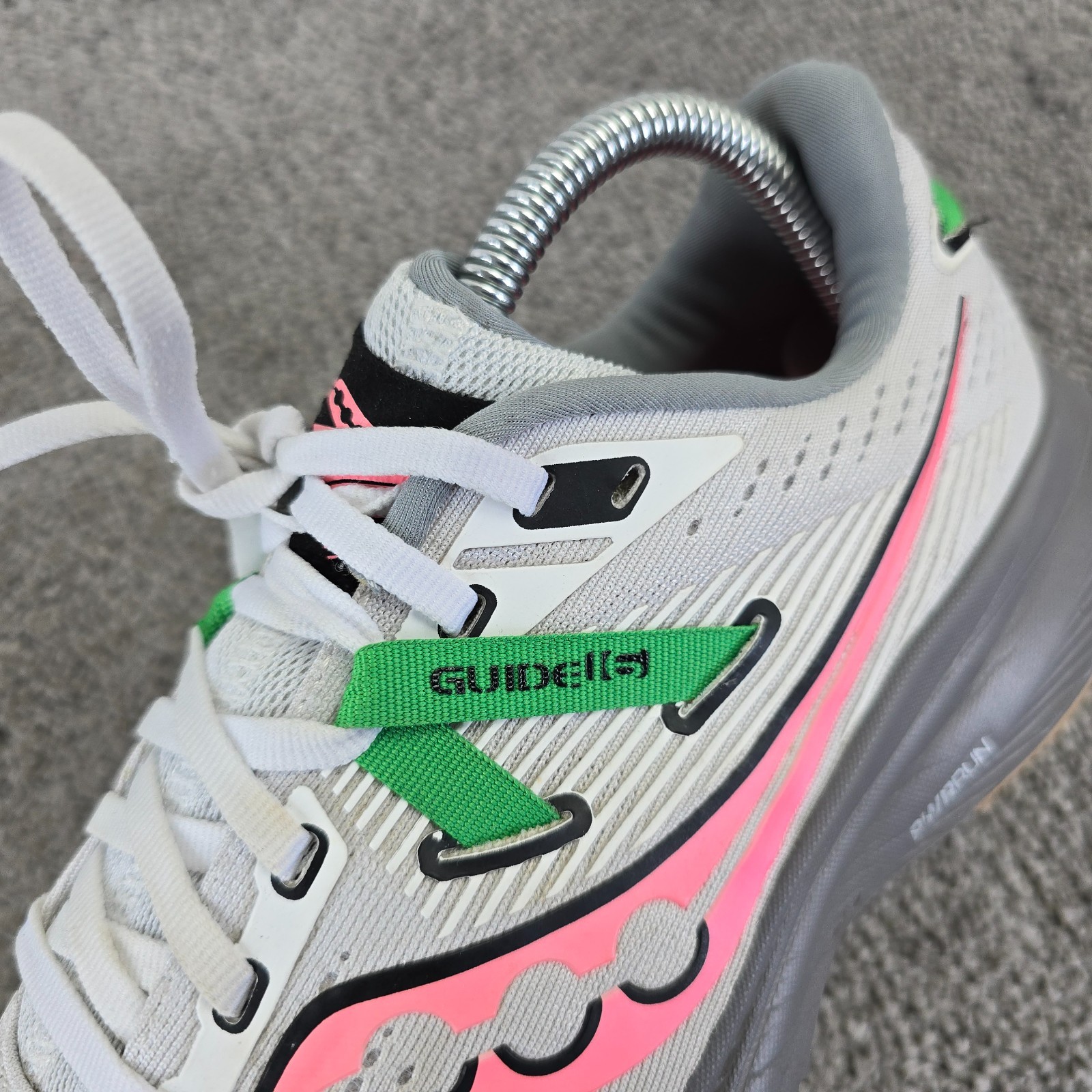 Saucony Guide 16 Womens Size 9 Running Shoes Light Gray White Pink Sneakers Low