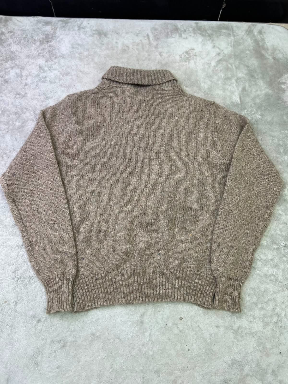 Vintage 1980s Pendleton Pure Virgin Wool Sweater USA Elbow Patch Henley Mock