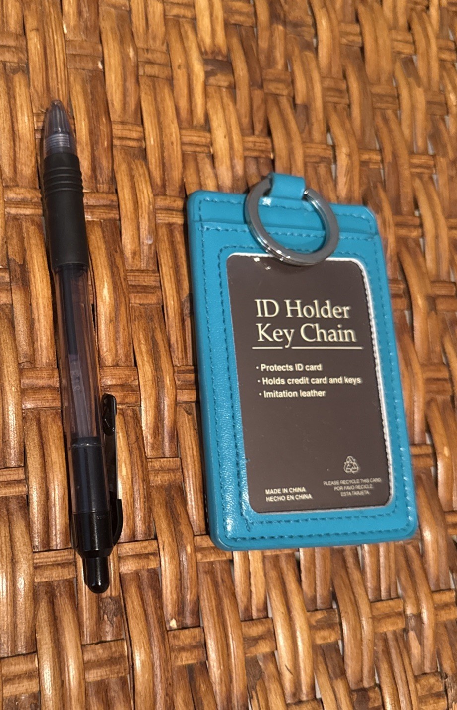 ID Holder Key Chain Teal