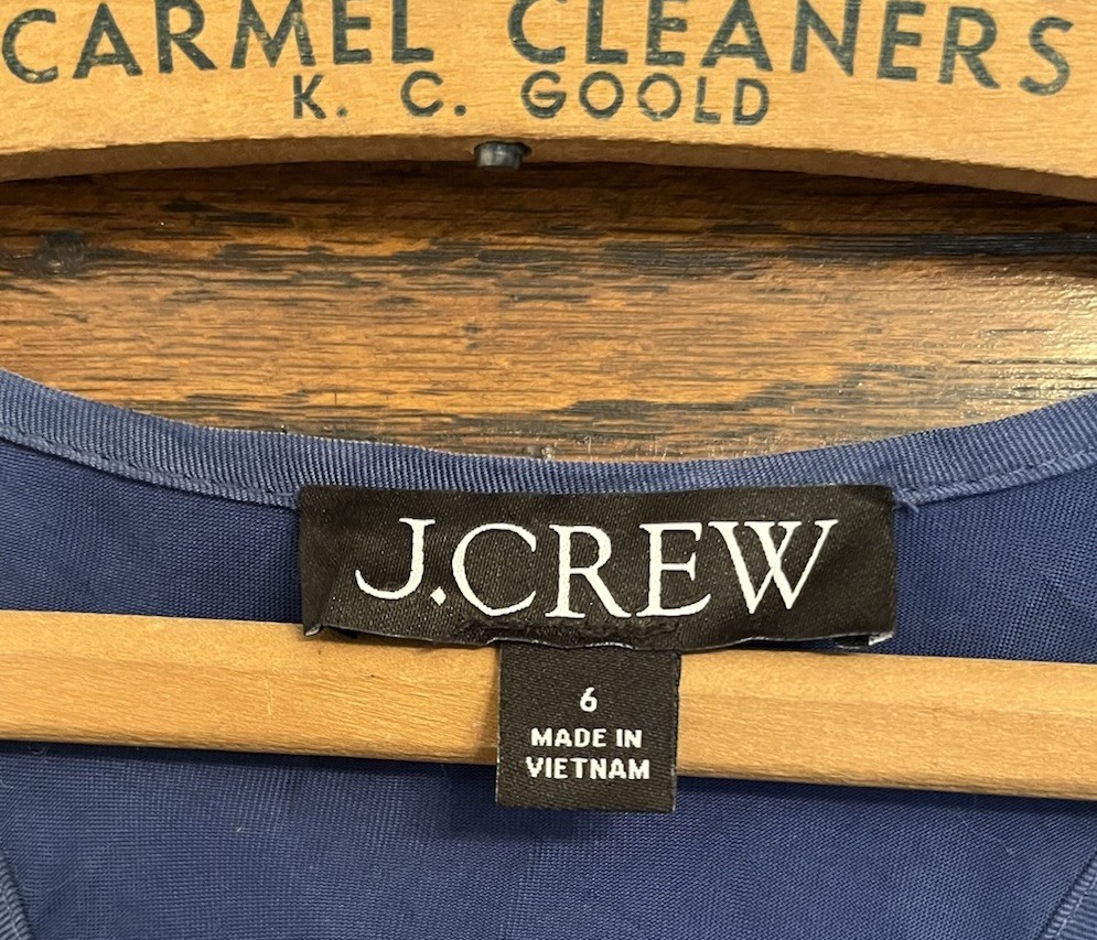 J. Crew Alicia cupro-blend racerback slip dress in Navy Blue Women’s Size 6