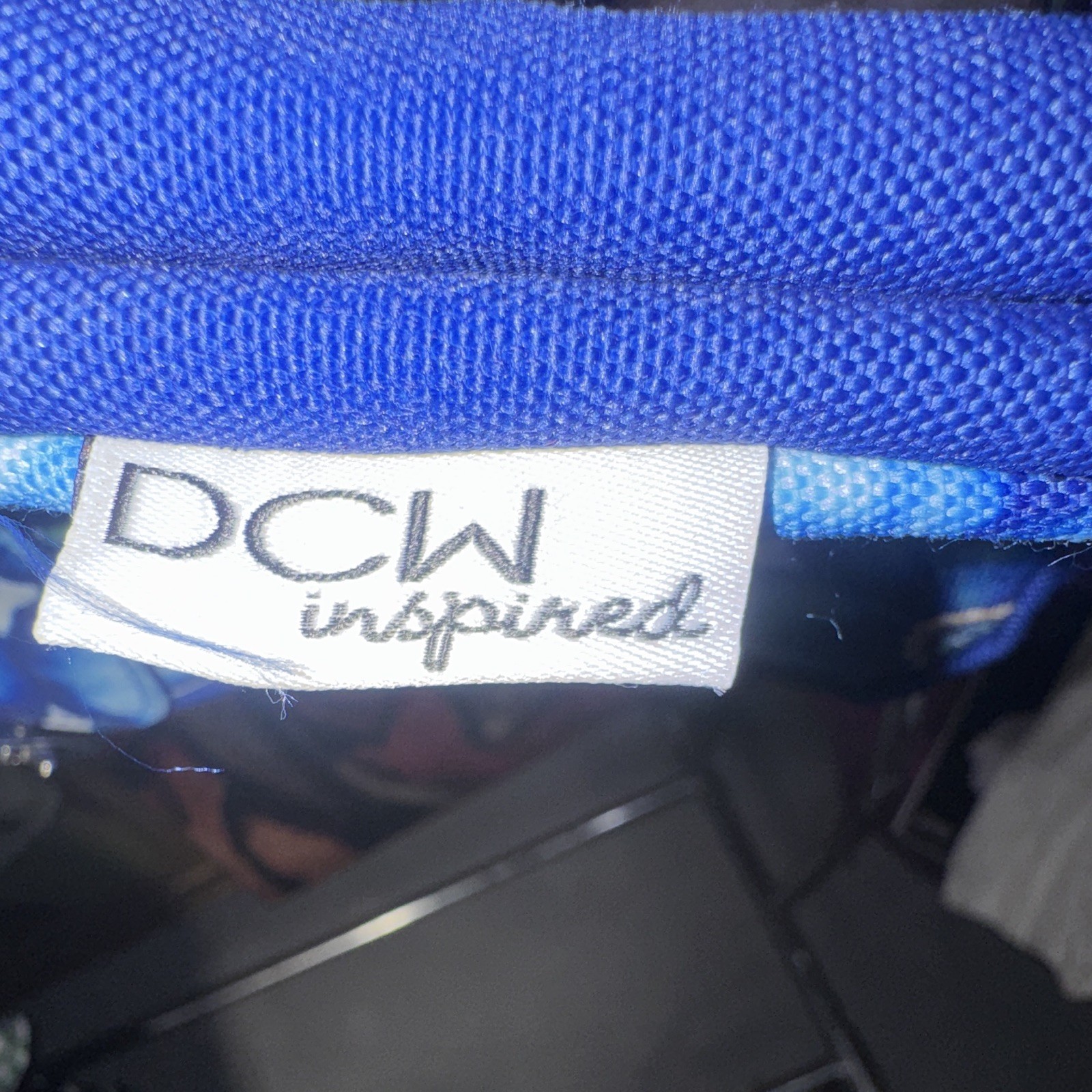 DCW inspired Blue White Floral Crossbody Bag Small Zip Adjustable Strap Lined