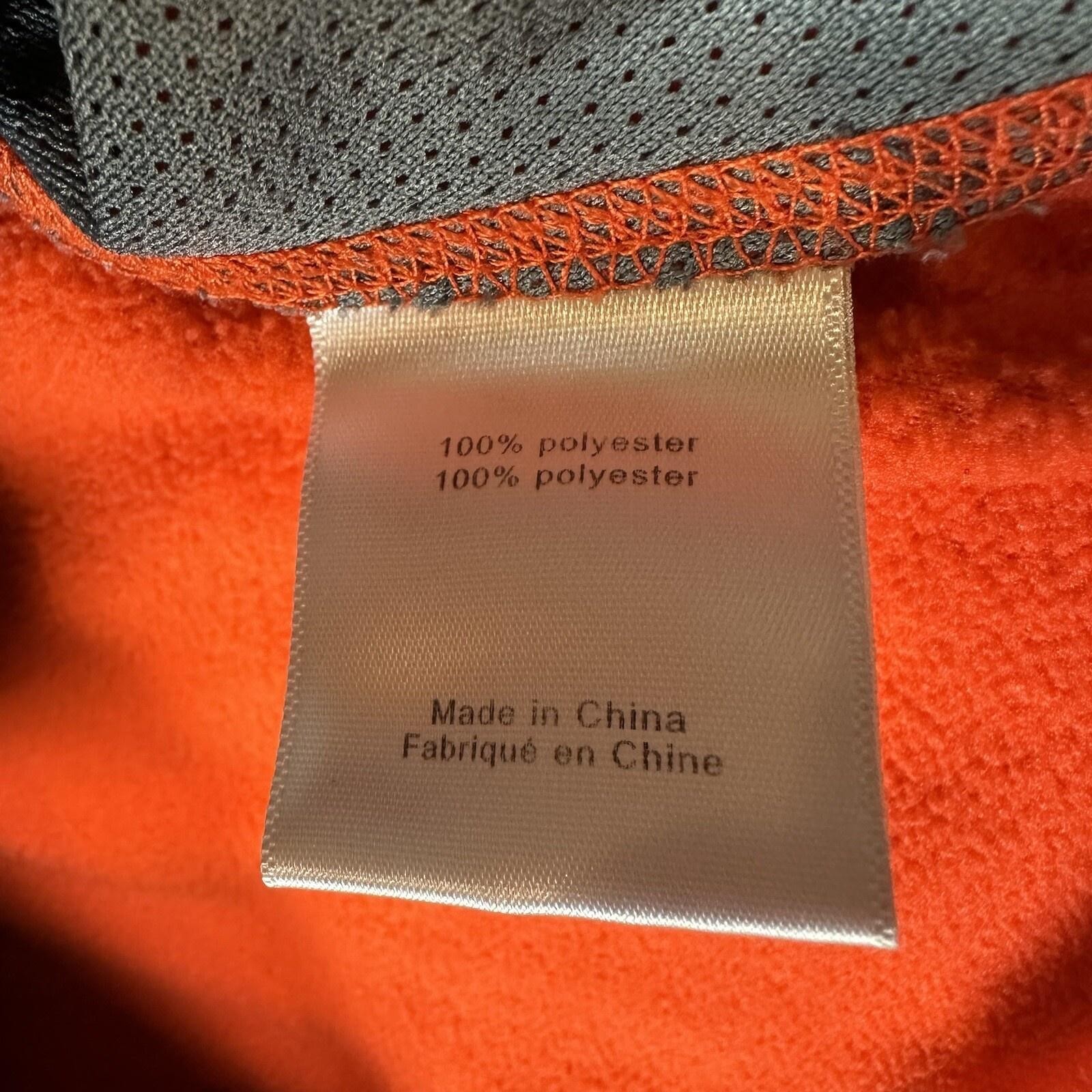 Champion Performance Jacket Mens Large Orange Gray Microfleece Full Zip Pockets