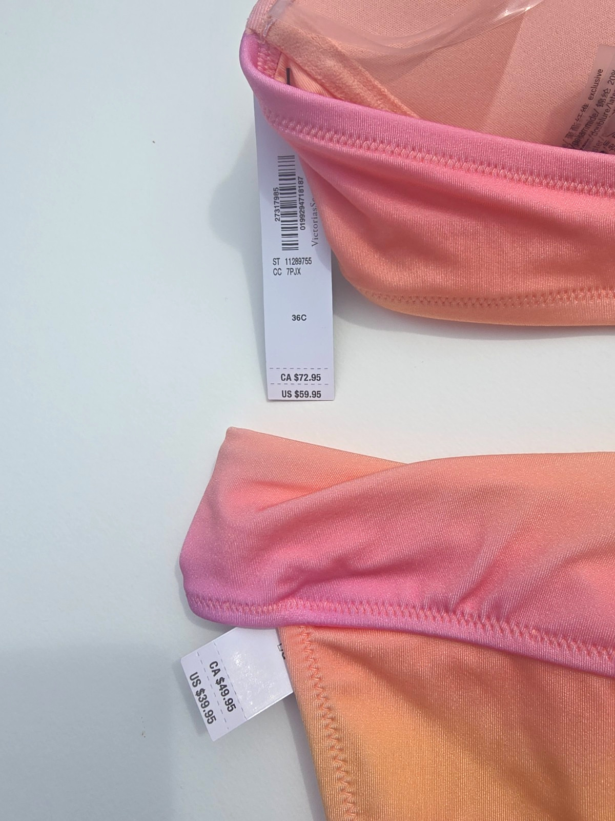 Victoria’s Secret Swim Bombshell Add 2 cups Push-up Set Pink Ombre Harlow Bikini